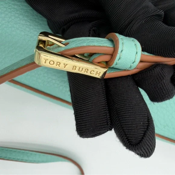 Tory Burch Emerson “Tiffany” turquoise Leather Flap Crossbody - Picture 10 of 13